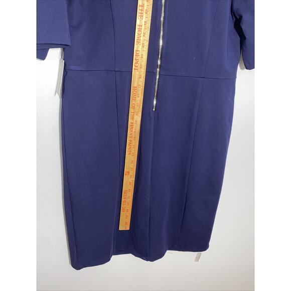 ELOQUII Jersey Knit Fitted Plus Dress Sz 18 Maritime Blu Half Sleeve Stretch NWT - Picture 11 of 16